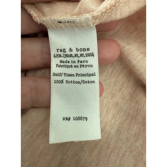 Rag & Bone Jean Pink Long Sleeve Cotton Top XXS - Picture 7 of 7